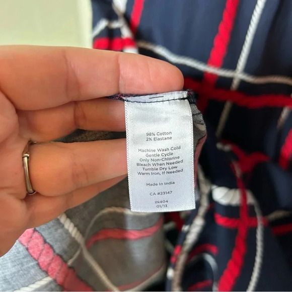 Talbots Navy and Red Checkered Midi Dress - Picture 7 of 7
